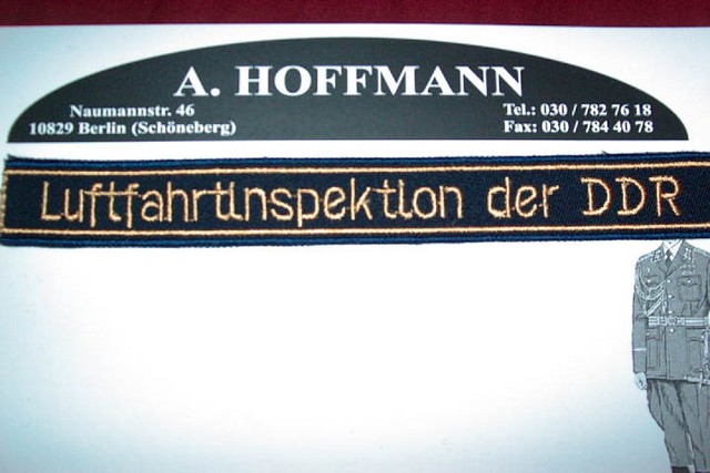 Ärmelband Luftfahrtinspektion der DDR blau !